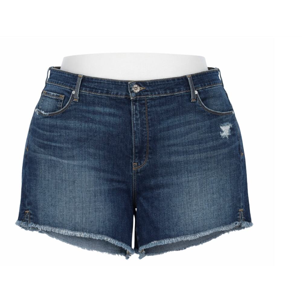 Good American Good Curve Plus Size 24 Denim Cut Off Shorts Blue NWT